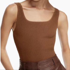 NEW - Artizia - ✨Bobaton Sculpt Knit Squareneck Tank ✨ - Brown - Size M